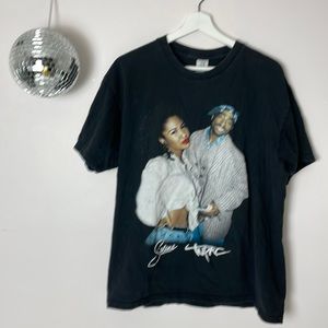 🎶 VINTAGE Selena and Tupac graphic rap band  music tee t shirt L 🎶
